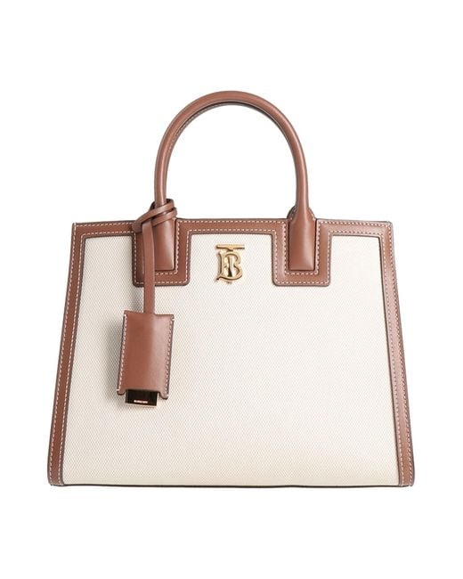 Burberry Pink Handbag Leather, Textile Fibers