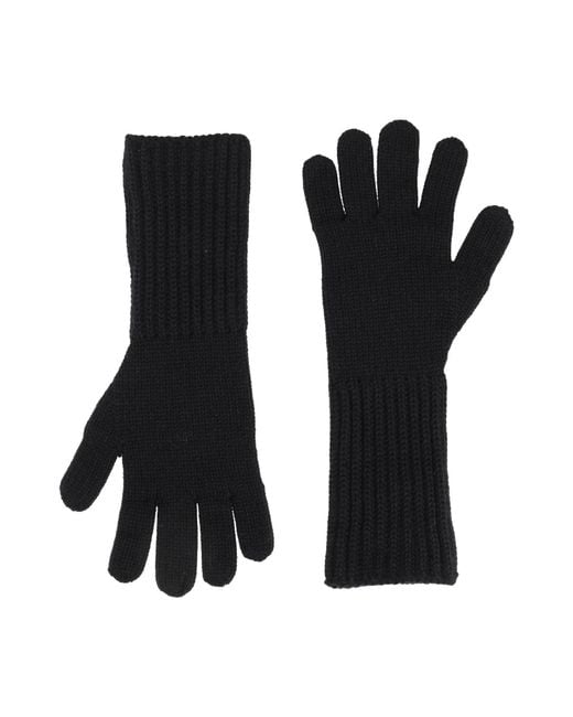 Fabiana Filippi Black Gloves Virgin Wool, Silk, Cashmere
