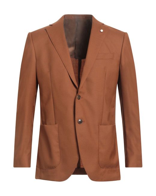 Luigi Bianchi Brown Blazer Virgin Wool for men