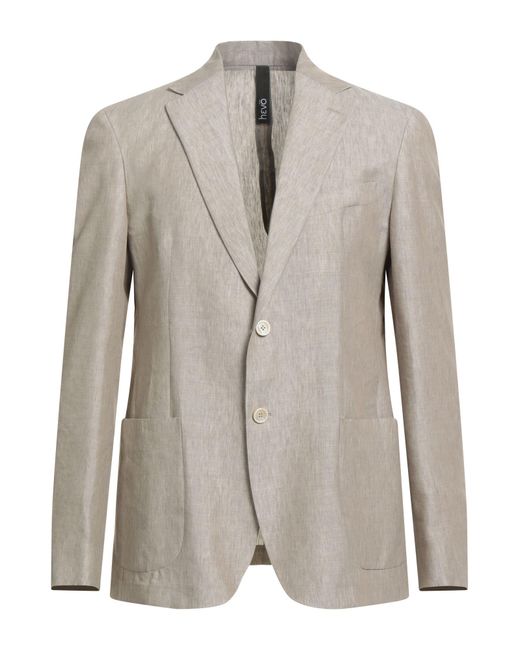 Hevò Gray Khaki Blazer Linen, Mohair Wool for men