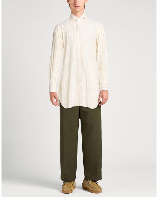 Isaia White Shirt Cotton for men