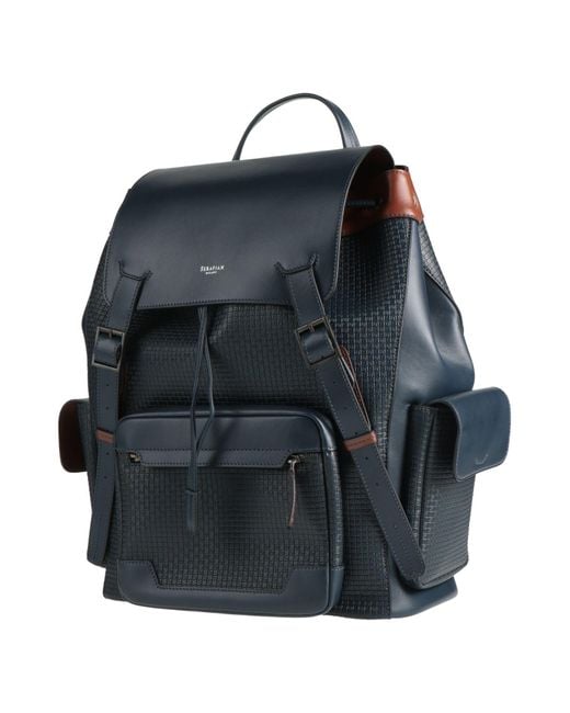 Serapian Black Backpack Leather for men