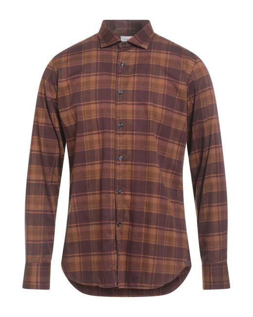 Camisa Tintoria Mattei 954 de hombre de color Brown