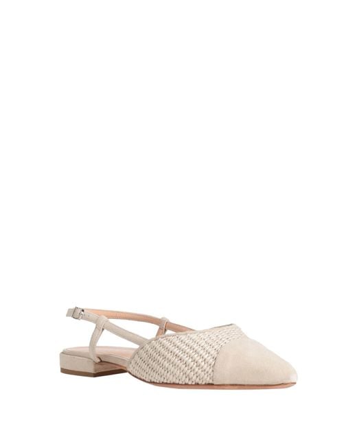 Unützer Natural Ballet Flats Leather, Textile Fibers