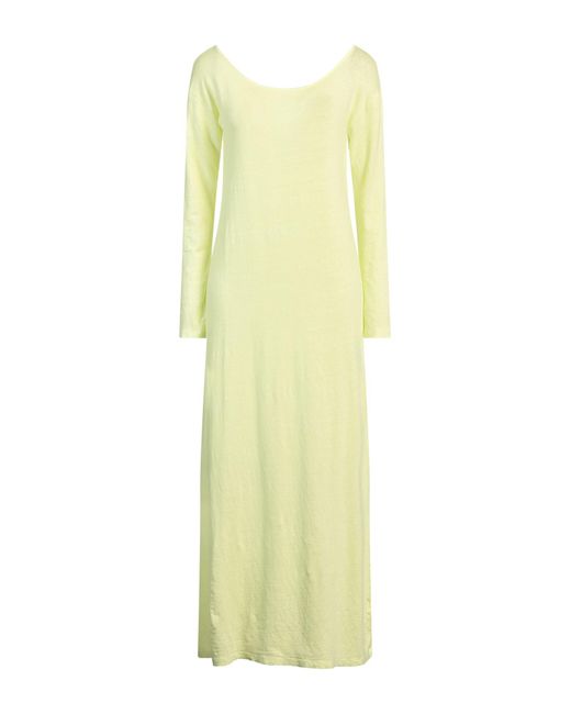 Base London Yellow Midi Dress Linen, Elastane