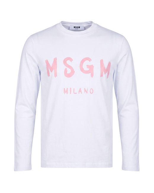 MSGM White T-Shirt Cotton for men