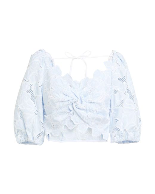 Sandro Blue Light Top Polyester, Cotton, Polyamide