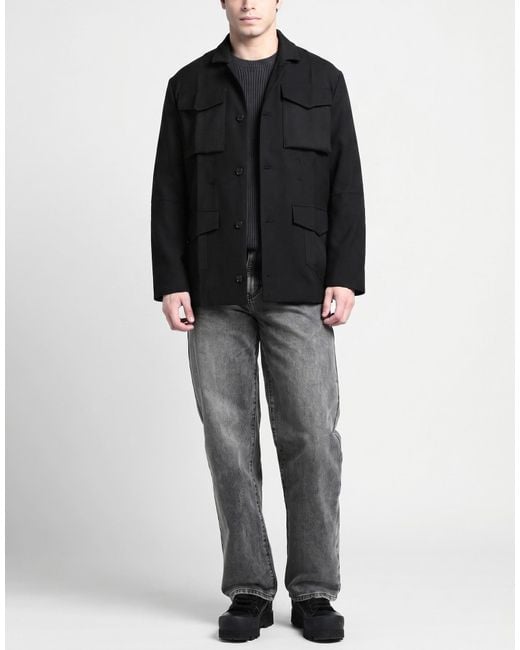 Setchu Black Jacket Virgin Wool for men