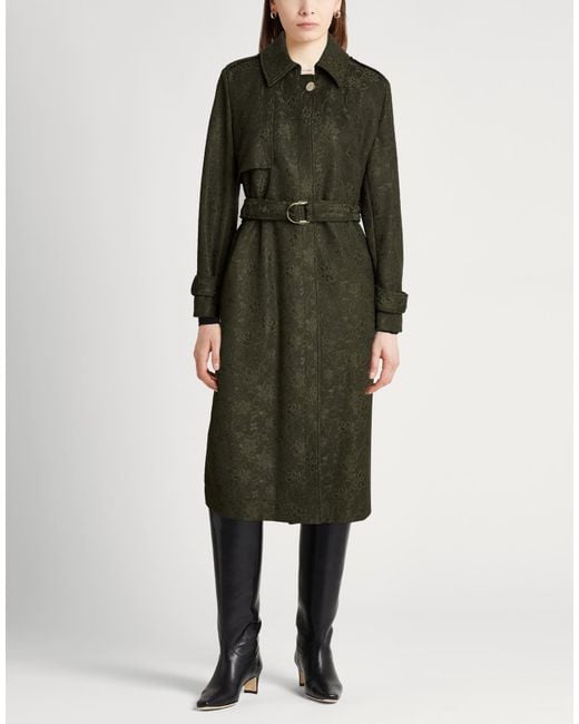 Liu Jo Green Military Overcoat & Trench Coat Polyester, Polyamide, Elastane
