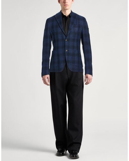 Eleventy Blue Platinum Blazer Linen, Wool, Silk, Elastane for men