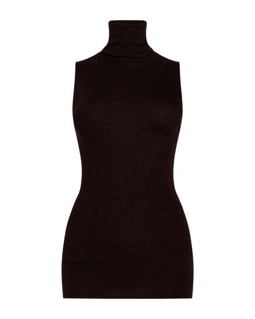Gentry Portofino Black Dark Turtleneck Virgin Wool, Silk