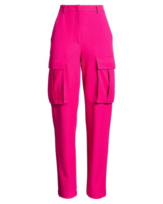 Liviana Conti Pink Fuchsia Pants Polyester, Viscose, Elastane, Acetate