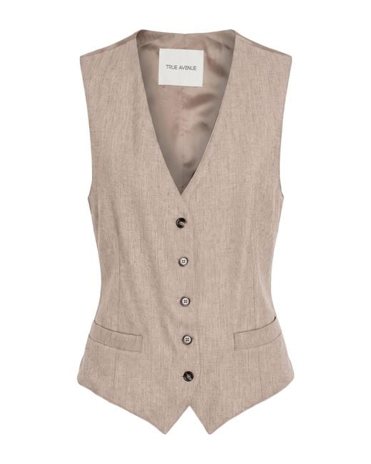 TRUE AVENUE Brown Tailored Vest Virgin Wool, Polyamide, Acrylic, Cashmere, Elastane