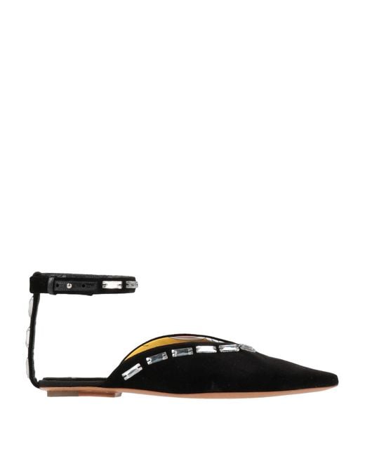 Emilio Pucci Black Ballet Flats Textile Fibers