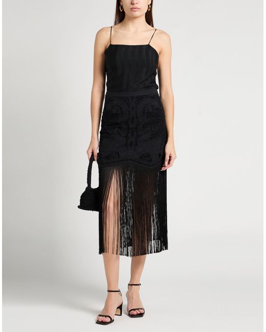 Sea Black Midi Skirt Cotton