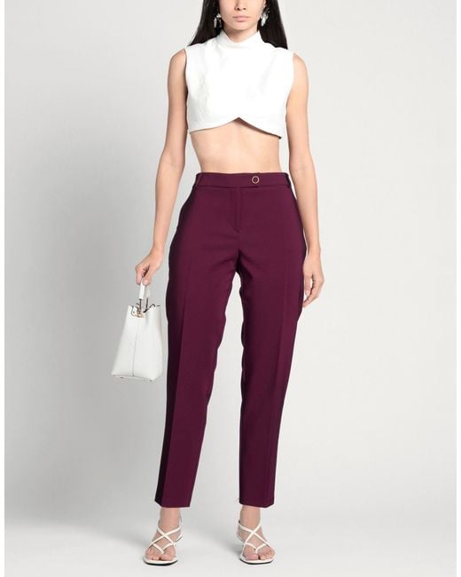 Rinascimento Purple Pants Polyester, Elastane