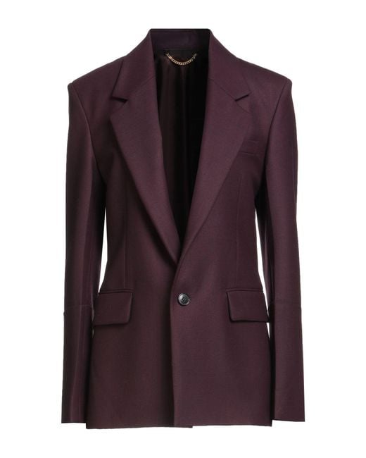 Victoria Beckham Purple Blazer Polyester, Virgin Wool, Elastane