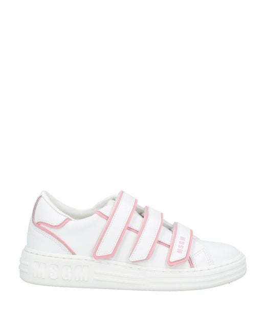 MSGM White Sneakers Leather