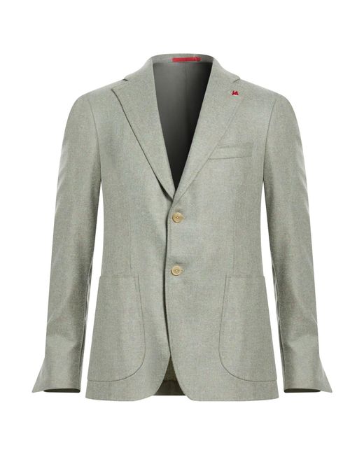 Isaia Green Blazer Wool for men