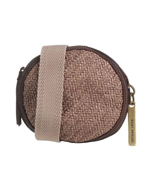 Caterina Lucchi Brown Cross-Body Bag Cow Leather, Polyamide