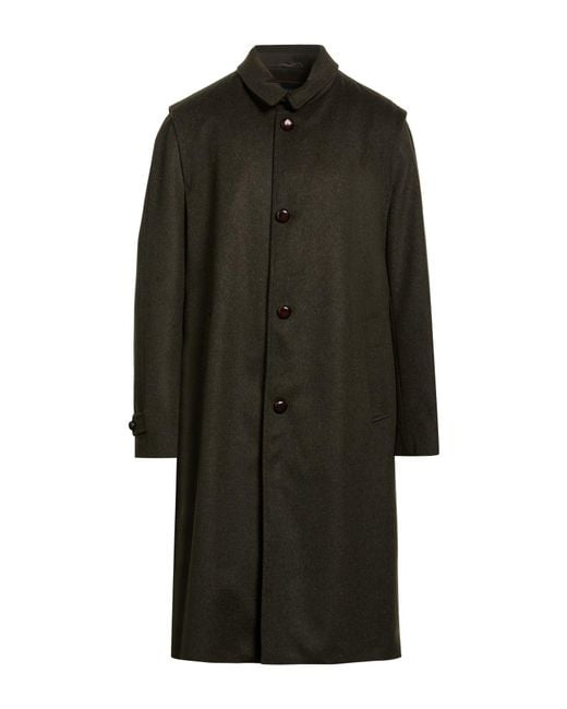 Maximilian Black Dark Coat Virgin Wool, Alpaca Wool for men