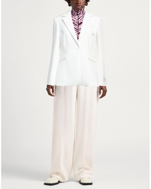 hinnominate White Blazer Polyester, Elastane