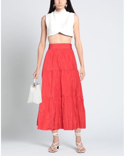 Liu Jo Red Midi Skirt