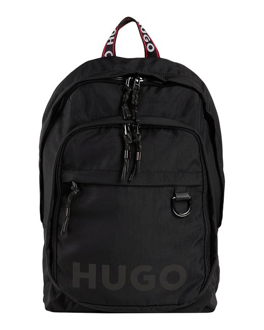 HUGO Black Backpack Recycled Polyamide for men