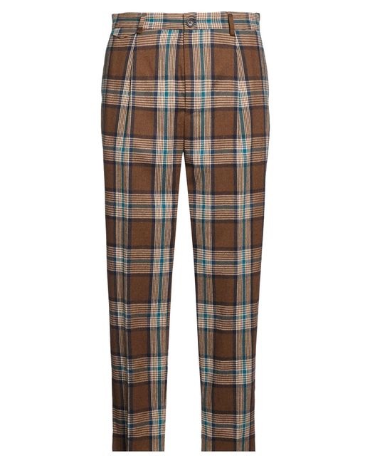 Manuel Ritz Brown Pants Wool, Viscose, Polyester, Elastane for men