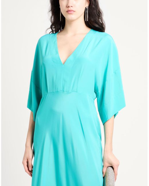 Ottod'Ame Blue Maxi Dress Acetate, Silk