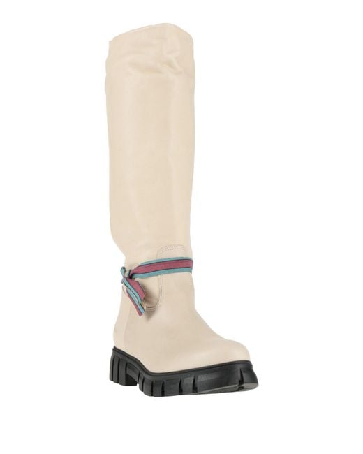 Felmini White Boot Leather