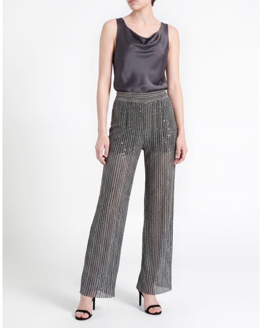 Missoni Gray Pants Viscose, Polyimide, Metallic Fiber
