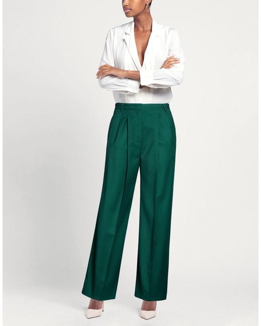 SIMONA CORSELLINI Green Pants Polyester, Viscose, Elastane