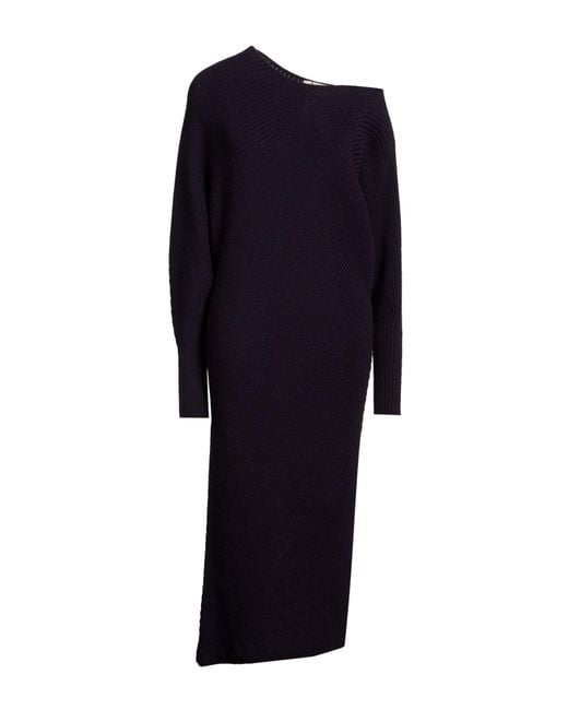 Philosophy Di Lorenzo Serafini Blue Midnight Midi Dress Acrylic, Virgin Wool