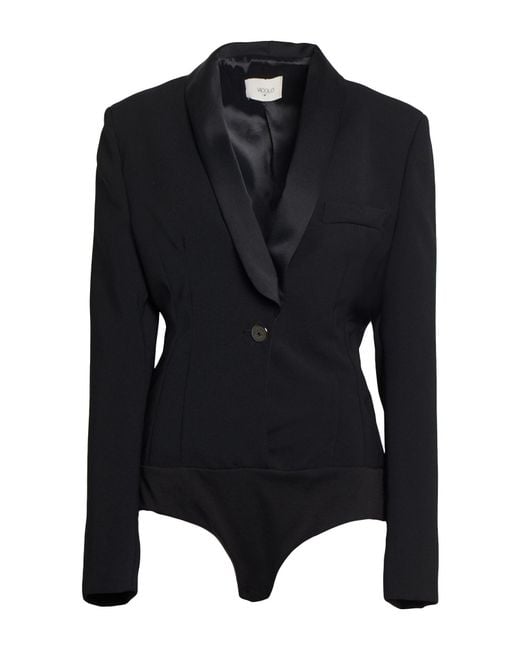 ViCOLO Black Bodysuit Polyester, Cotton, Polyamide, Elastane