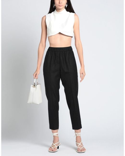 Peserico Black Pants Wool, Polyester, Viscose, Polyamide, Elastane