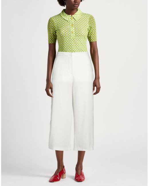 Jijil White Pants Polyester, Elastane