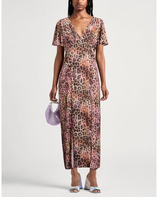 Gaelle Paris Natural Camel Maxi Dress Polyester