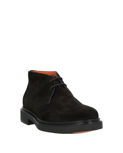 Santoni Black Ankle Boots for men