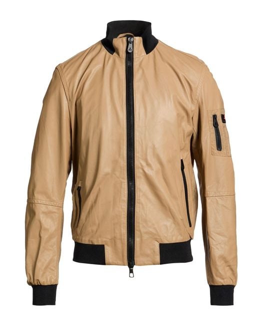 Peuterey Natural Sand Jacket Leather, Polyamide, Polyester for men
