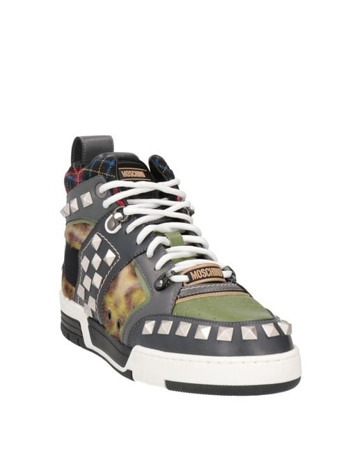 Moschino Green Military Sneakers Textile Fibers for men