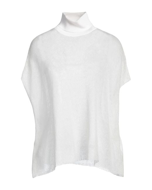 Fabiana Filippi White Turtleneck Mohair Wool, Polyamide, Wool, Viscose, Polyester