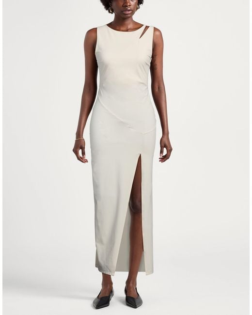 Patrizia Pepe White Maxi Dress Polyamide, Elastane