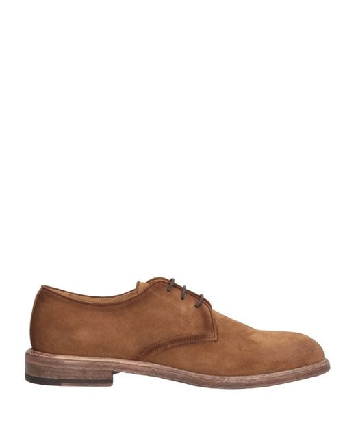 Corvari Brown Camel Lace-Up Shoes Leather for men