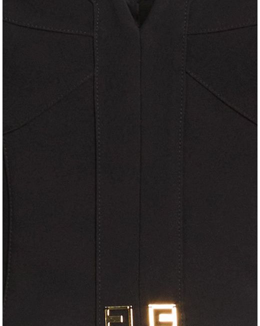 Elisabetta Franchi Black Top Polyester, Elastane