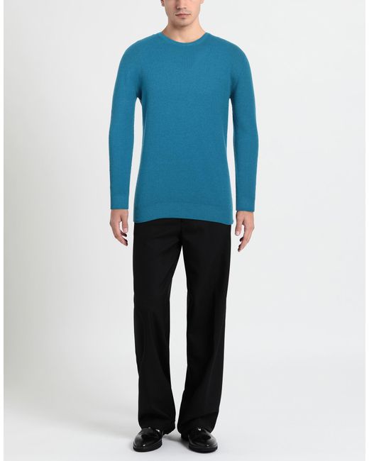120% Lino Blue Sweater for men