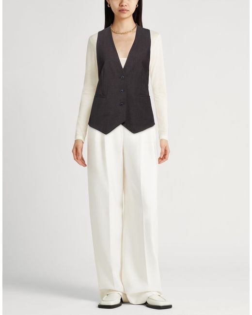 MAX&Co. Black Tailored Vest Polyester, Virgin Wool, Elastane