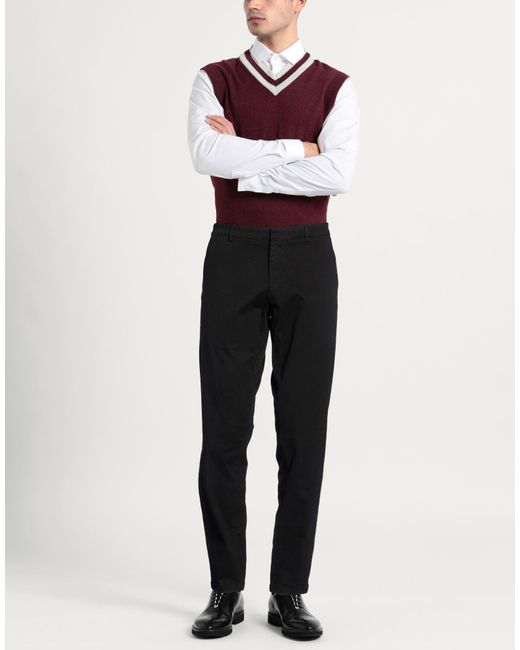 Cruna Black Pants Cotton, Elastane for men