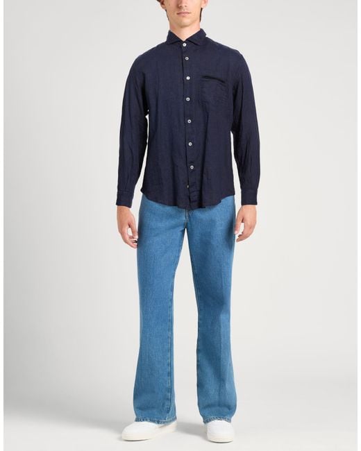 Camisa Eleventy de hombre de color Blue