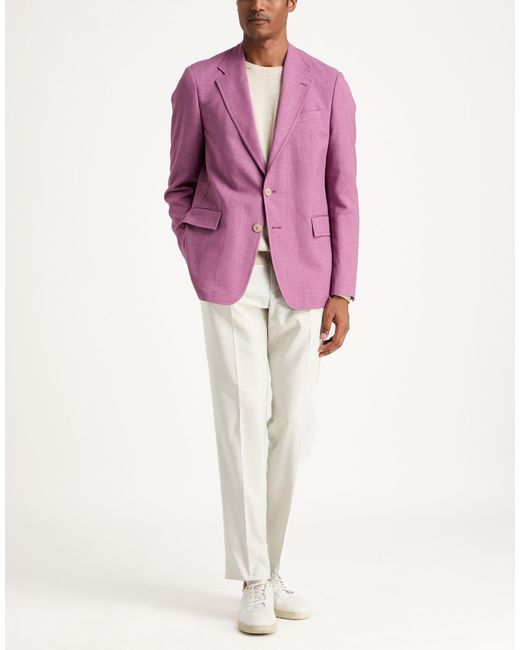 Strellson Purple Blazer Viscose, Polyester, Elastane for men